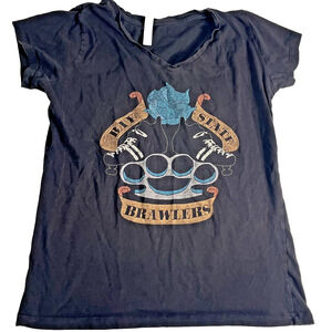 Brewers Graphic T Shirt Black Vintage Style Brass Knuckles Tee